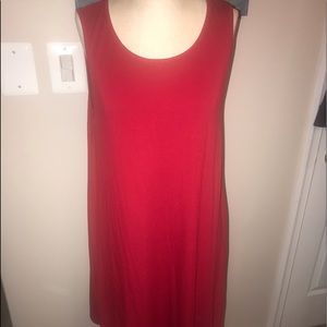 NWOT JW Style medium red ribbed tank dress